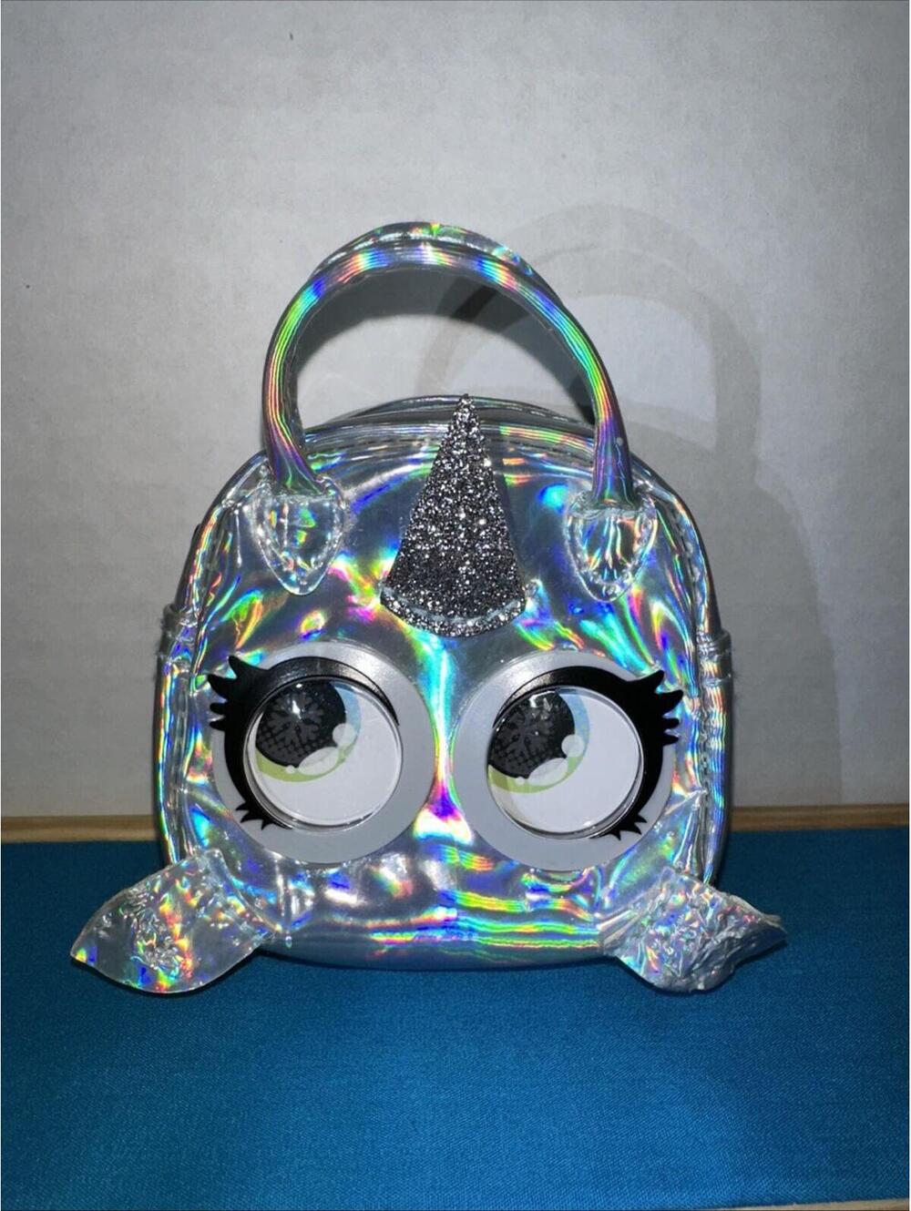 Purse Pets Micros, Roarin’ Rainbow Tiger Stylish Small Purse with Eye Roll Featu